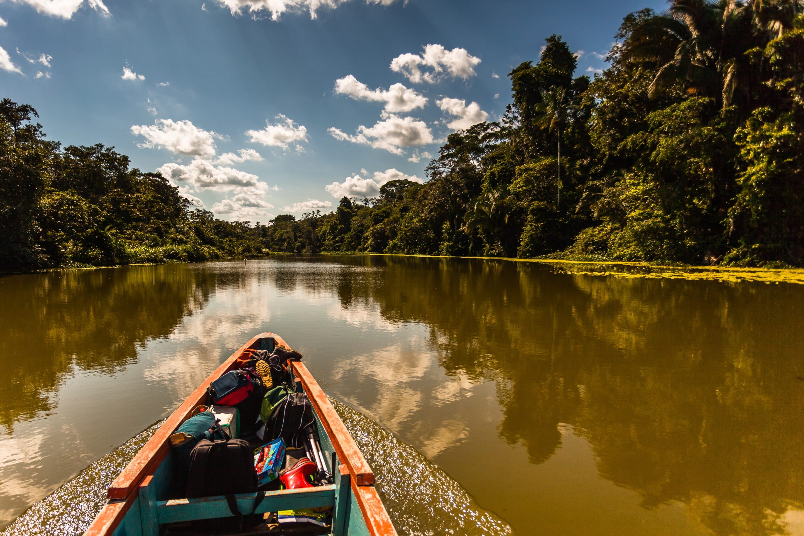 By boat through the Marasha nature reserve on the Amazon River