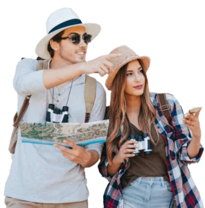 Turistas buscando indicaciones para su destino recomendaciones de viaje siempre colombia agencia de viajes