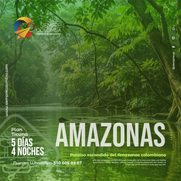 Plan Amazonas - Destino | Plan Amazonas | Arara | El Encanto Amazónico | Kaya Marasha | Plan Amazonas Travesías del Pirarucú Descubre todos los destinos ecoturísticos de Colombia con Siempre Colombia: Amazonas, La Guajira, Zona Cafetera, Parque Nacional Tayrona, Llanos Orientales, Chocó Biogeográfico, Sierra Nevada de Santa Marta, San Andrés, Guaviare, Putumayo, Caquetá, Santander, Sierra de la Macarena, entre otros. Vive la aventura, biodiversidad, cultura y naturaleza con turismo responsable.